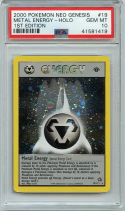 Pokemon Metal Energy 1st Edition PSA 10 Gem Mint Holo Neo Genesis 19/111 - Image 1