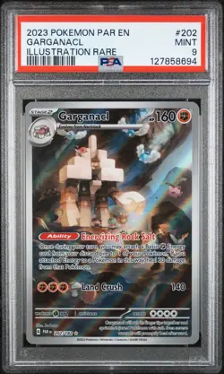 2023 POKEMON PAR EN-PARADOX RIFT ILLUSTRATION RARE #202 GARGANACL PSA 9 - Image 1