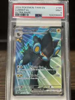 2024 POKEMON TWM EN-TWILIGHT MASQUERADE ULTRA RARE #195 LUXRAY EX PSA 9 - Image 1