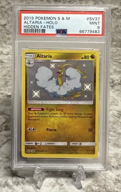 2019 POKEMON SUN & MOON HIDDEN FATES #SV37 ALTARIA SHINY VAULT PSA 9 Mint - Image 1