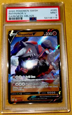 Pokemon RHYPERIOR V 095/189 -2020 Darkness Ablaze Ultra - Mint PSA 9 🔥 - Image 2
