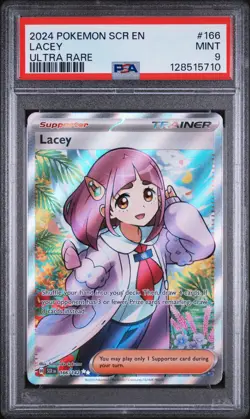 2024 Pokemon Lacey Stellar Crown Ultra Rare Holo #166 PSA 9 - Image 1