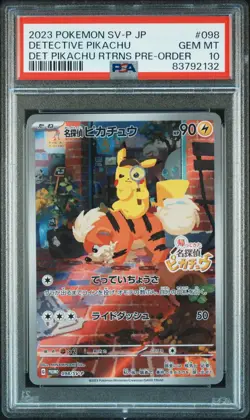 2023 Pokemon SV-P JP Detective Pikachu #098 PSA 10 - Image 1