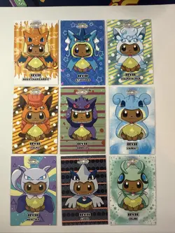 Rare Glitter Holo Variant Pokemon Eevee Poncho Set. Let’s Go Eevee Database. - Image 1