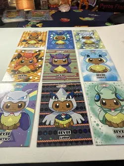 Rare Glitter Holo Variant Pokemon Eevee Poncho Set. Let’s Go Eevee Database. - Image 2