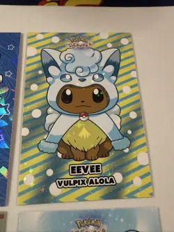 Rare Glitter Holo Variant Pokemon Eevee Poncho Set. Let’s Go Eevee Database. - Image 5