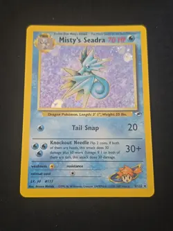 Misty's Seadra 009/132 Gym Heroes Holo Rare WOTC Vintage 2000 Pokemon TCG LP - Image 1