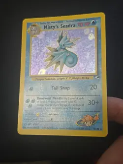 Misty's Seadra 009/132 Gym Heroes Holo Rare WOTC Vintage 2000 Pokemon TCG LP - Image 2