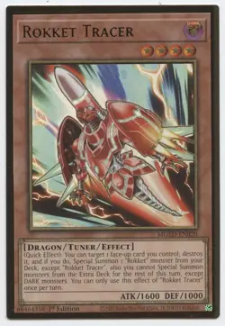 Yugioh 3x Rokket Tracer x3 MGED-EN020 Gold Rare 1st Ed NM - Image 1