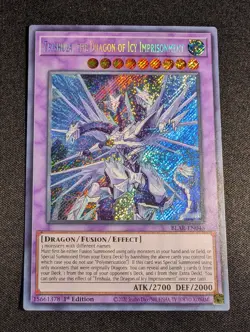 Yu-Gi-Oh! Trishula, The Dragon Of Icy Imprisonment BLAR-EN048 1st Secret Rare NM - Image 1