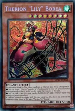 MP23-EN062 THERION "LILY" BOREA SECRET RARE 1ST EDITION YuGiOh CARD - Image 1