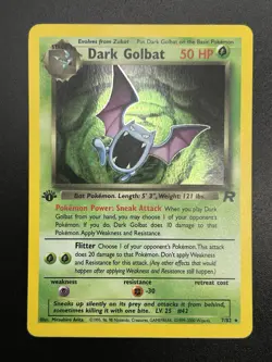 DARK GOLBAT Pokemon Card - WOTC - 1st Edition - Team Rocket - 7/82 - HOLO NM (A) - Image 2