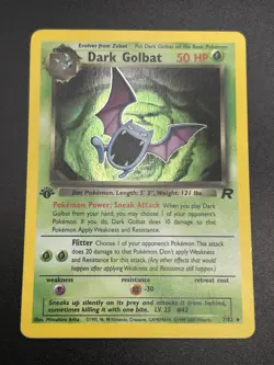 DARK GOLBAT Pokemon Card - WOTC - 1st Edition - Team Rocket - 7/82 - HOLO NM (A) - Image 3