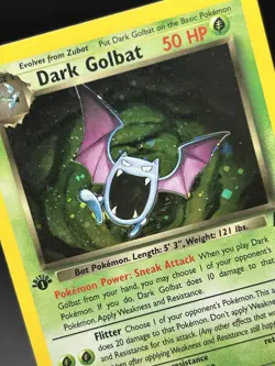 DARK GOLBAT Pokemon Card - WOTC - 1st Edition - Team Rocket - 7/82 - HOLO NM (A) - Image 5