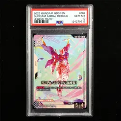 PSA GEM MT 10 2025 GUNDAM CARD GAME JPN. 067 LR Gundam Aerial Rebuild - Image 1