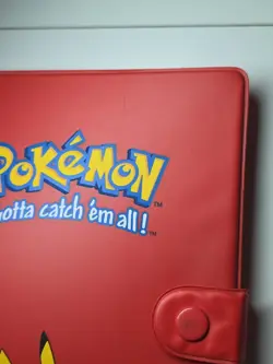 New Vintage 1999 Pikachu Official Pokemon TCG Card Binder Book Red 4 Pocket - Image 2