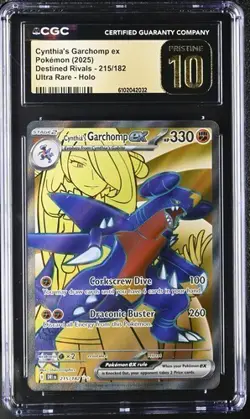 Cynthia's Garchomp ex 215/182: Destined Rivals Holo - PRISTINE 10! Awesome Card! - Image 1