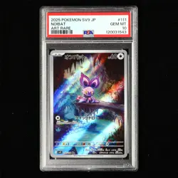 PSA GEM MT 10 2025 Pokemon PTCG JPN. sv9 AR Card 111/100 Noibat - Image 1