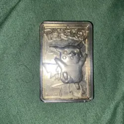 Pokemon PIKACHU Trading Card Bar - 23K Gold Plated - Burger King 1999 - Image 1