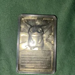 Pokemon PIKACHU Trading Card Bar - 23K Gold Plated - Burger King 1999 - Image 2