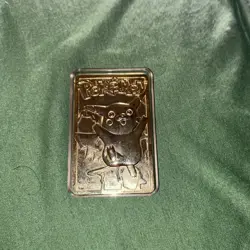 Pokemon PIKACHU Trading Card Bar - 23K Gold Plated - Burger King 1999 - Image 3