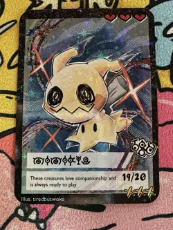 Pokemon Parody Cards by Tiredbutwoke, v3 / Set 3 - Mimikyu Holographic Card - Image 1