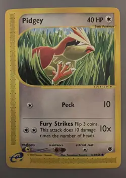 POKEMON EXPEDITION BASE SET E-READER PIDGEY CARD 123/165 - Image 1