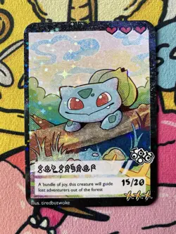 Pokemon Parody Cards by Tiredbutwoke, v3 / Set 3 - Bulbasaur Holographic Card - Image 1