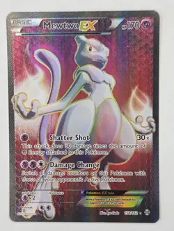 Pokemon Mewtwo EX TCG Full Art Holo Card 158/162 2015 Breakthrough Ultra Rare - Image 1