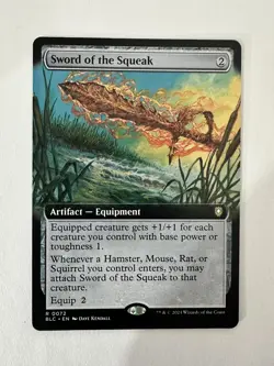 MTG - Sword of the Squeak - Extended Art BLC NM Bloomburrow - Image 1