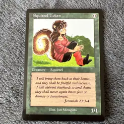 JUN MINAGISHI ULTRA RARE SQUIRREL TOKEN - NM MAGIC THE GATHERING - Image 1