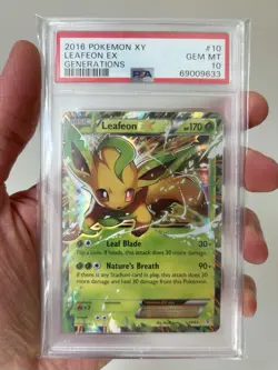 2016 POKEMON XY GENERATIONS #10 LEAFEON EX PSA 10 - Image 1