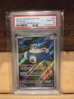 2023 POKEMON SVP EN-SV BLACK STAR PROMO #051 SNORLAX 151 PSA 10 - Image 1