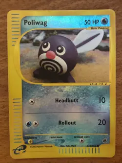 Pokemon TCG 2002 Expedition Base Set Poliwag 125/165 Reverse Holo LP - Image 1
