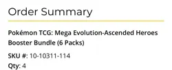PRESALE 4x Pokemon TCG Mega Evolution Ascended Heroes Booster Bundle 6 Packs - Image 2