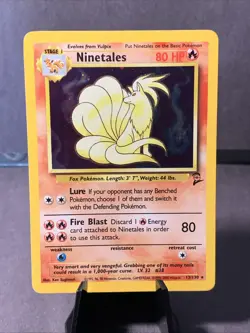 Pokemon TCG Ninetales Base Set 2 Unlimited 13/130 Holo Rare WOTC VTG 2000 - Image 1