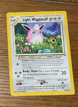 Pokemon Light Wigglytuff (54/105) Regular Unlimited Uncommon, Neo Destiny MP - Image 1