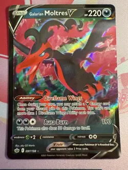 Pokemon TCG Galarian Moltres V Sword & Shield Chilling Reign 097/198 NM - Image 1