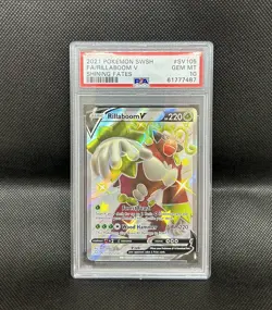 Pokemon Shining Fates: Shiny Rillaboom V SV105/SV122 Full Art - PSA 10 Gem Mint - Image 1