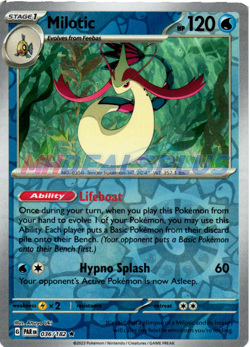 NM Pokemon Paradox Rift Milotic Reverse Holo 036 - Image 1