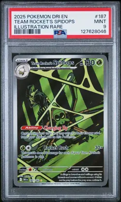 Pokemon 2025 Destined Rivals Team Rocket’s Spidops 187/182 PSA MINT 9 - Image 1