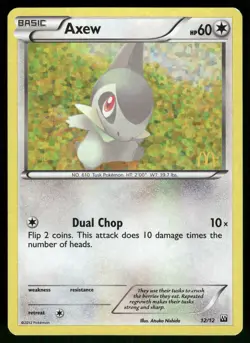 Axew Holo 012/012 McDonald's Promos 2012 Pokemon - Image 1
