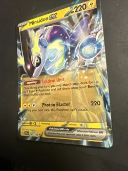 2023 Pokemon Miraidon ex 81 /198 Scarlet Violet Base Set Full Art Rare Holo - Image 3