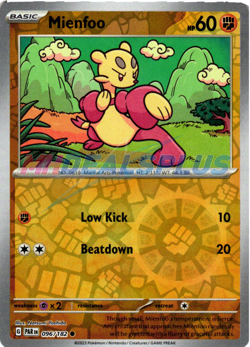 NM Pokemon Paradox Rift Mienfoo Reverse Holo 096 - Image 1