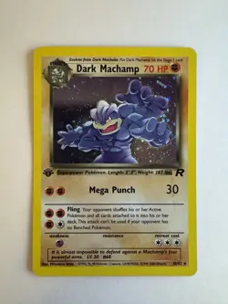 Dark Machamp 10/82 1st edition Holofoil, Near Mint, Team Rocket set, Pokemon - Image 1