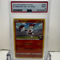 2020 POKEMON FUTSAL #004 SCORBUNNY ON THE BALL - PSA 9 MINT - Image 1