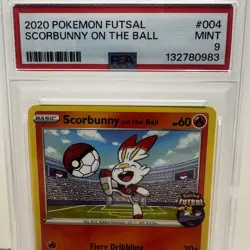 2020 POKEMON FUTSAL #004 SCORBUNNY ON THE BALL - PSA 9 MINT - Image 2