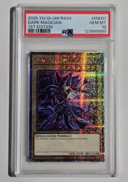 2025 YU-GI-OH! QUARTER CENTURY STAMPEDE Dark Magician RA04-EN001 QCR PSA 10 QCSR - Image 1