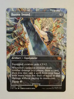 MTG Final Fantasy Buster Sword M 0255 BORDERLESS FIN EN Mythic NM - Image 1