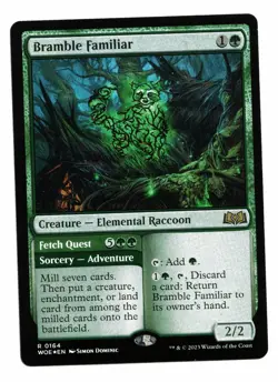Magic the Gathering MTG Card: Bramble Familiar FOIL #0164 WOE Rare! NM - Image 1